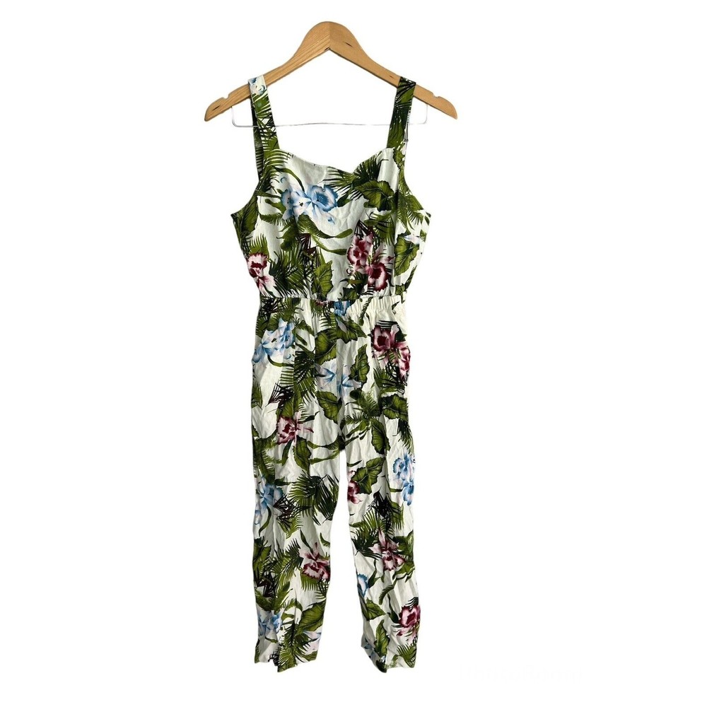 NWT One Heart Clothing Floral Jumpsuit flowers white multi color womens small